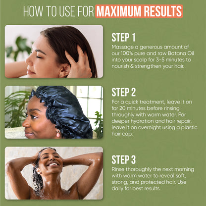Raw Batana Oil for Hair Growth - 100% Pure, Organic